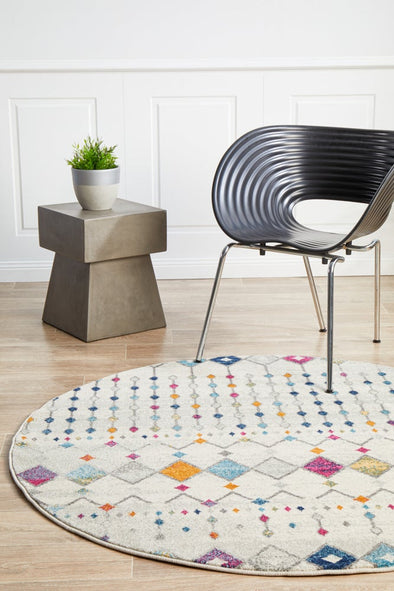 Mirage Peggy Tribal Morrocan Style Multi Round Rug
