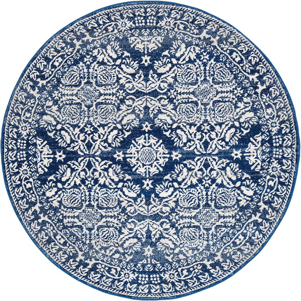 Gwyneth Stunning Transitional Navy Round Rug - Fantastic Rugs