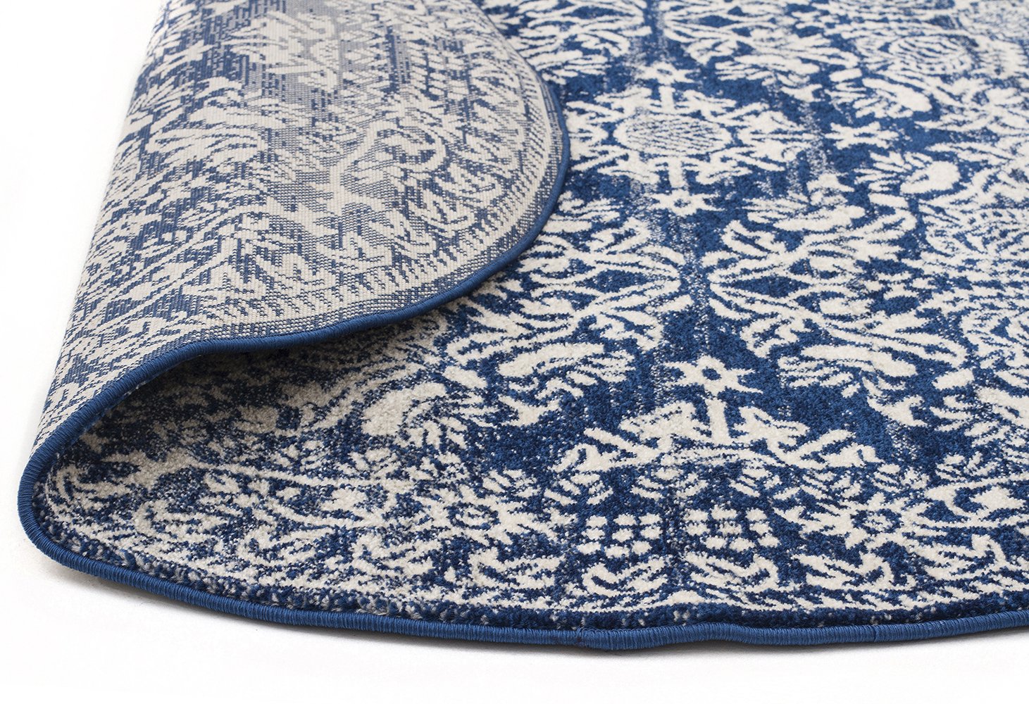 Gwyneth Stunning Transitional Navy Round Rug - Fantastic Rugs