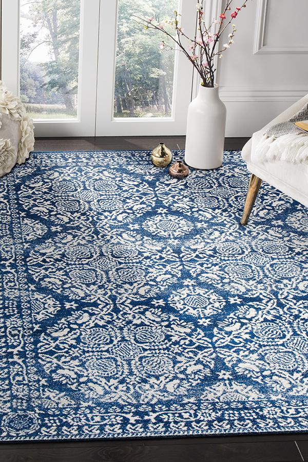 Gwyneth Stunning Transitional Navy Rug - Fantastic Rugs