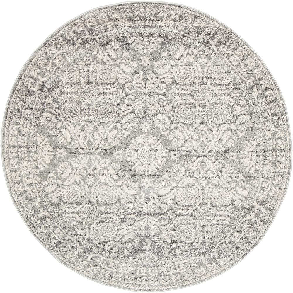 Gwyneth Stunning Transitional Silver Round Rug - Fantastic Rugs