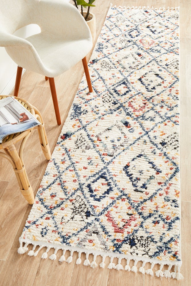 Marrakesh 111 White Runner Rug