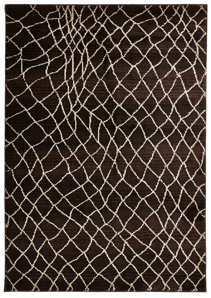 Moroccan Web Design Rug Chocolate - Fantastic Rugs