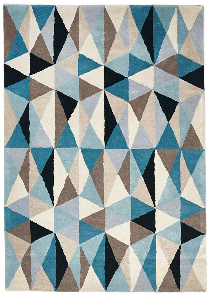 Gem Stone Designer Wool Rug Blue - Fantastic Rugs