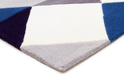 Digital Designer Wool Rug Blue Grey White - Fantastic Rugs