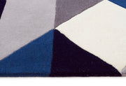 Digital Designer Wool Rug Blue Grey White - Fantastic Rugs