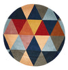 Prism Designer Wool Rug Rust Blue Navy - Fantastic Rugs