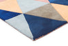 Prism Designer Wool Rug Rust Blue Navy - Fantastic Rugs