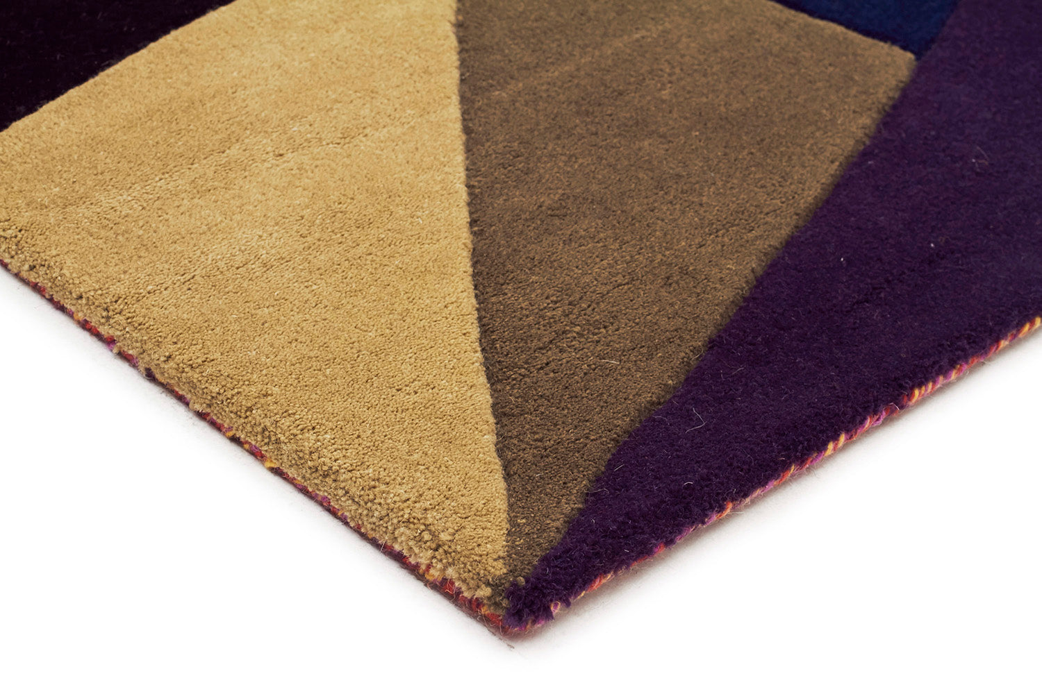 Eclectic Designer Wool Rug Blue Rust Purple - Fantastic Rugs