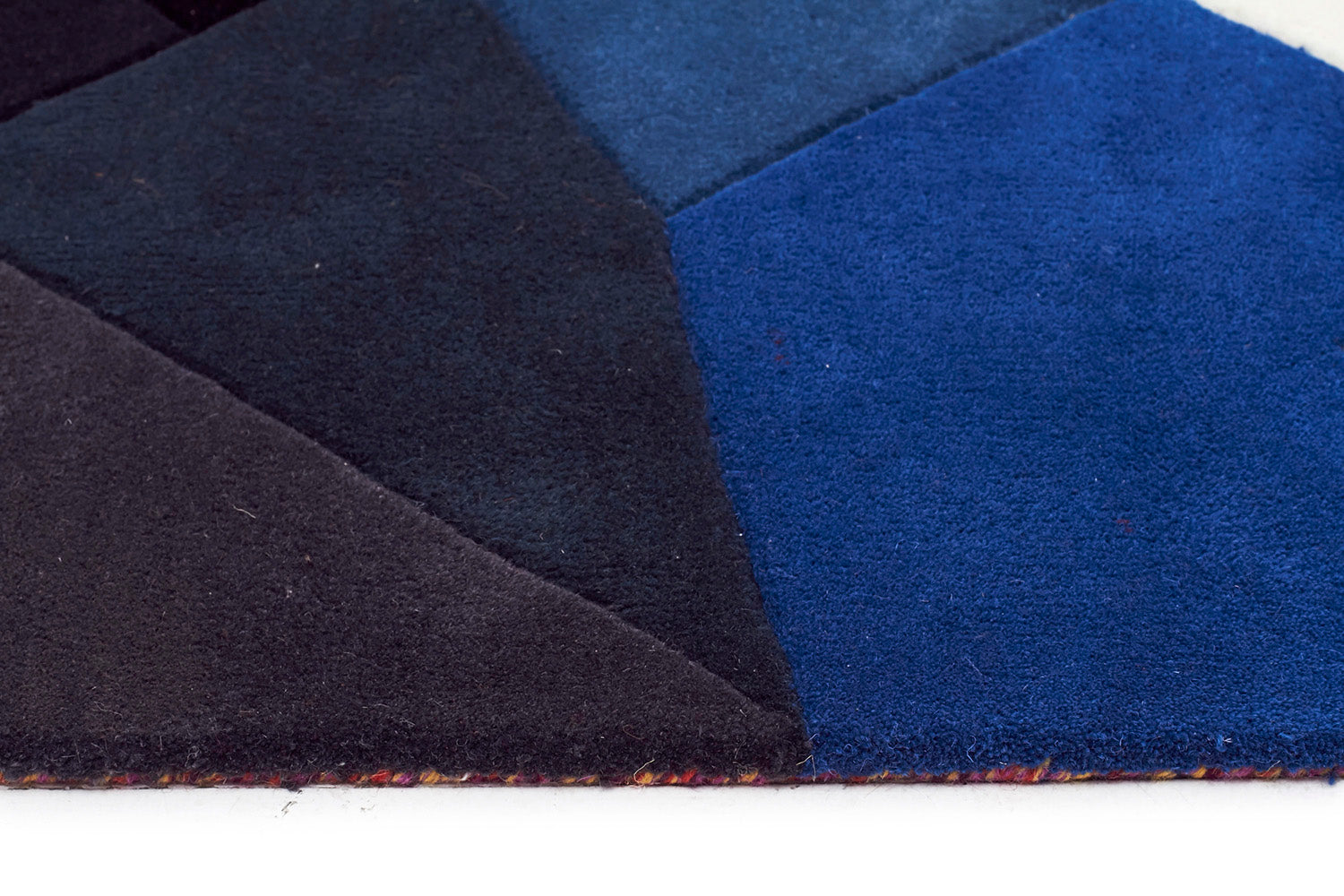 Eclectic Designer Wool Rug Blue Rust Purple - Fantastic Rugs