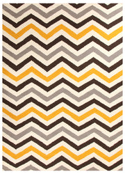 Flat Weave Design Rug Yellow Brown - Fantastic Rugs