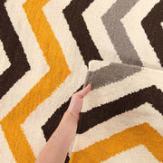 Flat Weave Design Rug Yellow Brown - Fantastic Rugs