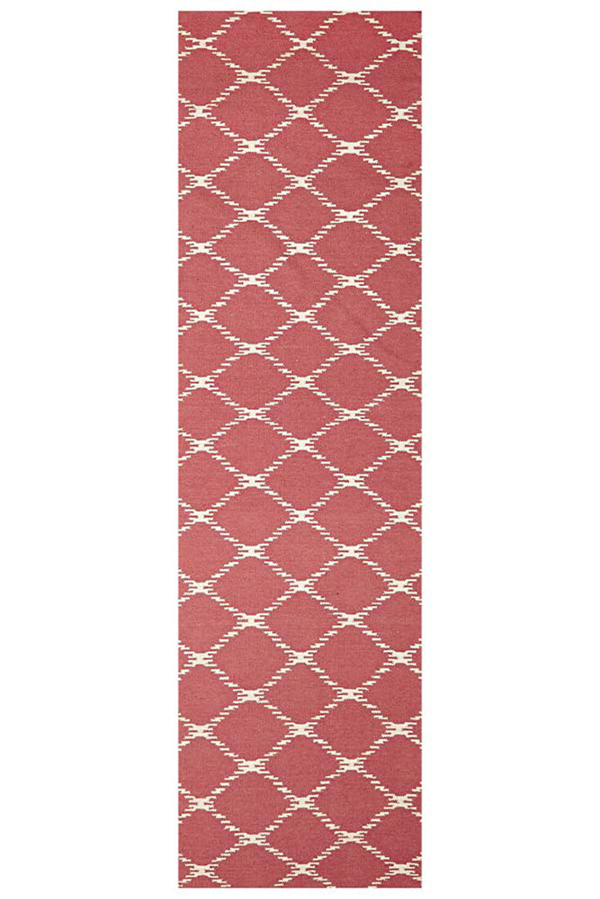 Flat Weave Stitch Design Rug Pink - Fantastic Rugs