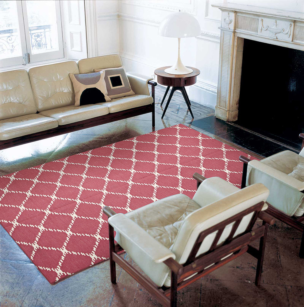 Flat Weave Stitch Design Rug Pink - Fantastic Rugs