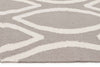 Flat Weave Oval Print Rug Grey - Fantastic Rugs