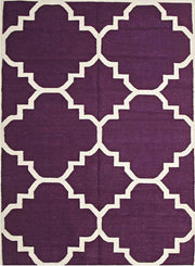 Flat Weave Large Moroccan Design Rug Aubergine - Fantastic Rugs