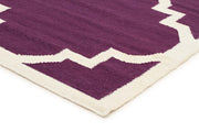 Flat Weave Large Moroccan Design Rug Aubergine - Fantastic Rugs