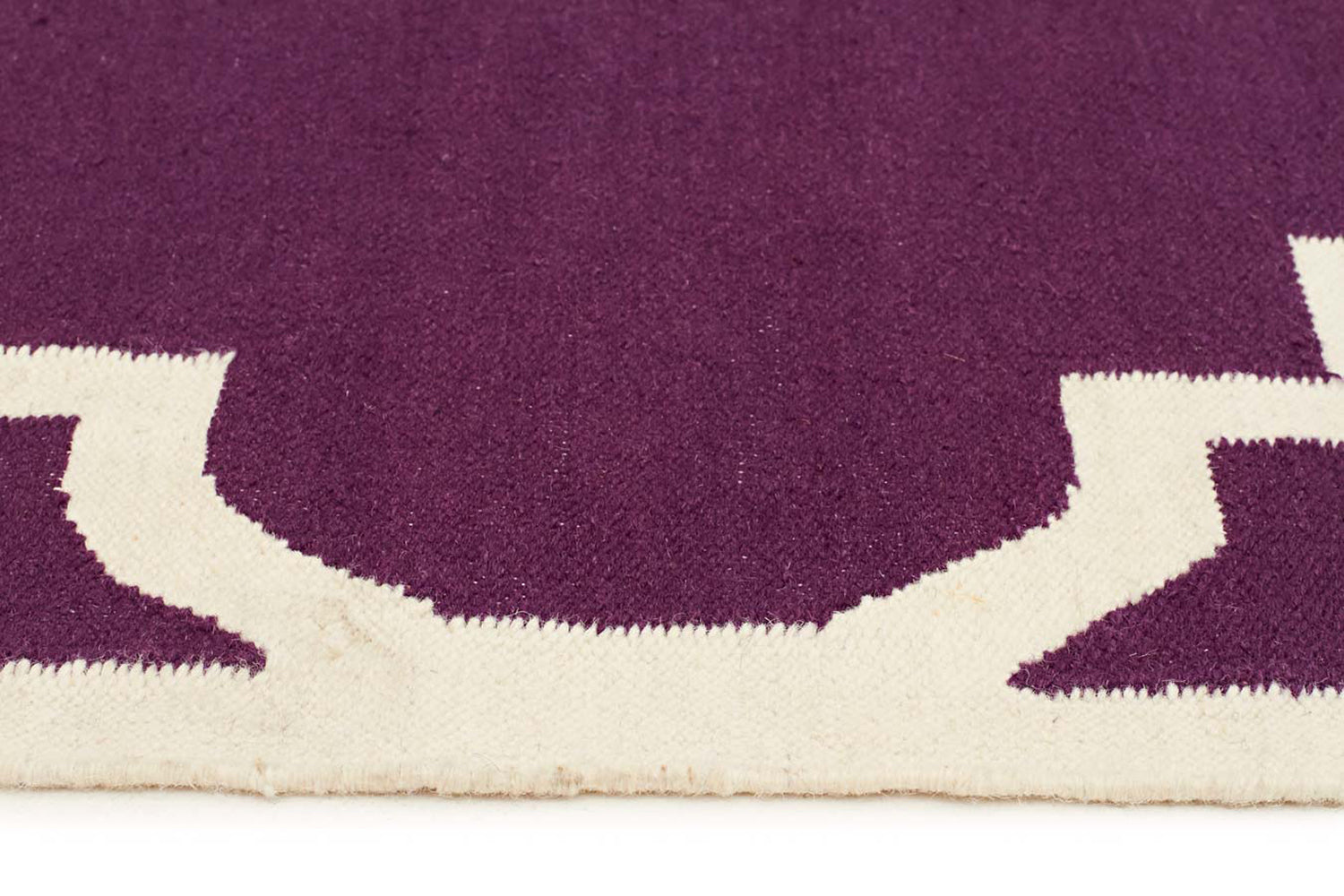 Flat Weave Large Moroccan Design Rug Aubergine - Fantastic Rugs