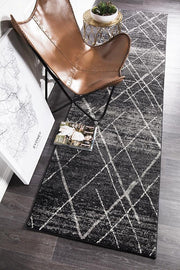 Oasis Noah Charcoal Contemporary Runner Rug