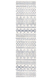 Oasis Nadia White Blue Rustic Tribal Rug