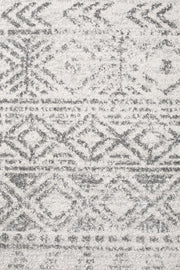 Oasis Ismail White Grey Rustic Runner Rug