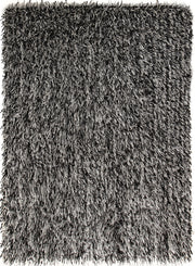 Metallic Thick, Thin Shag Rug Black, Off White - Fantastic Rugs