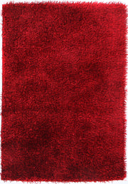 Metallic Thick, Thin Shag Rug Red - Fantastic Rugs