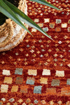 Oxford Squares Rust Runner Rug