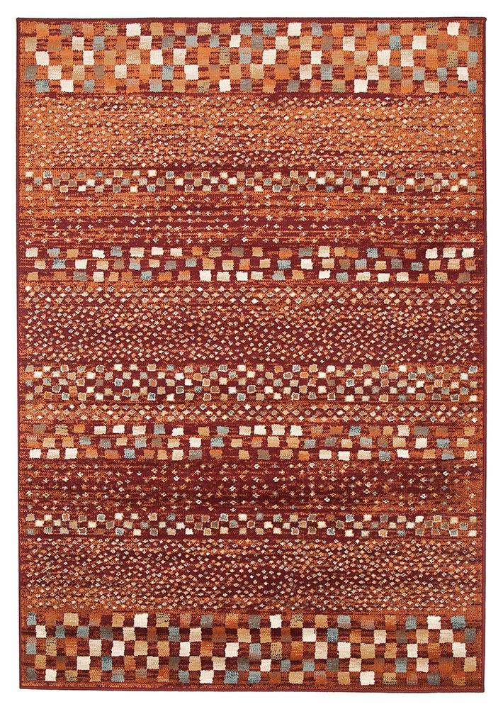 Mayfair Squares Rust Rug - Fantastic Rugs