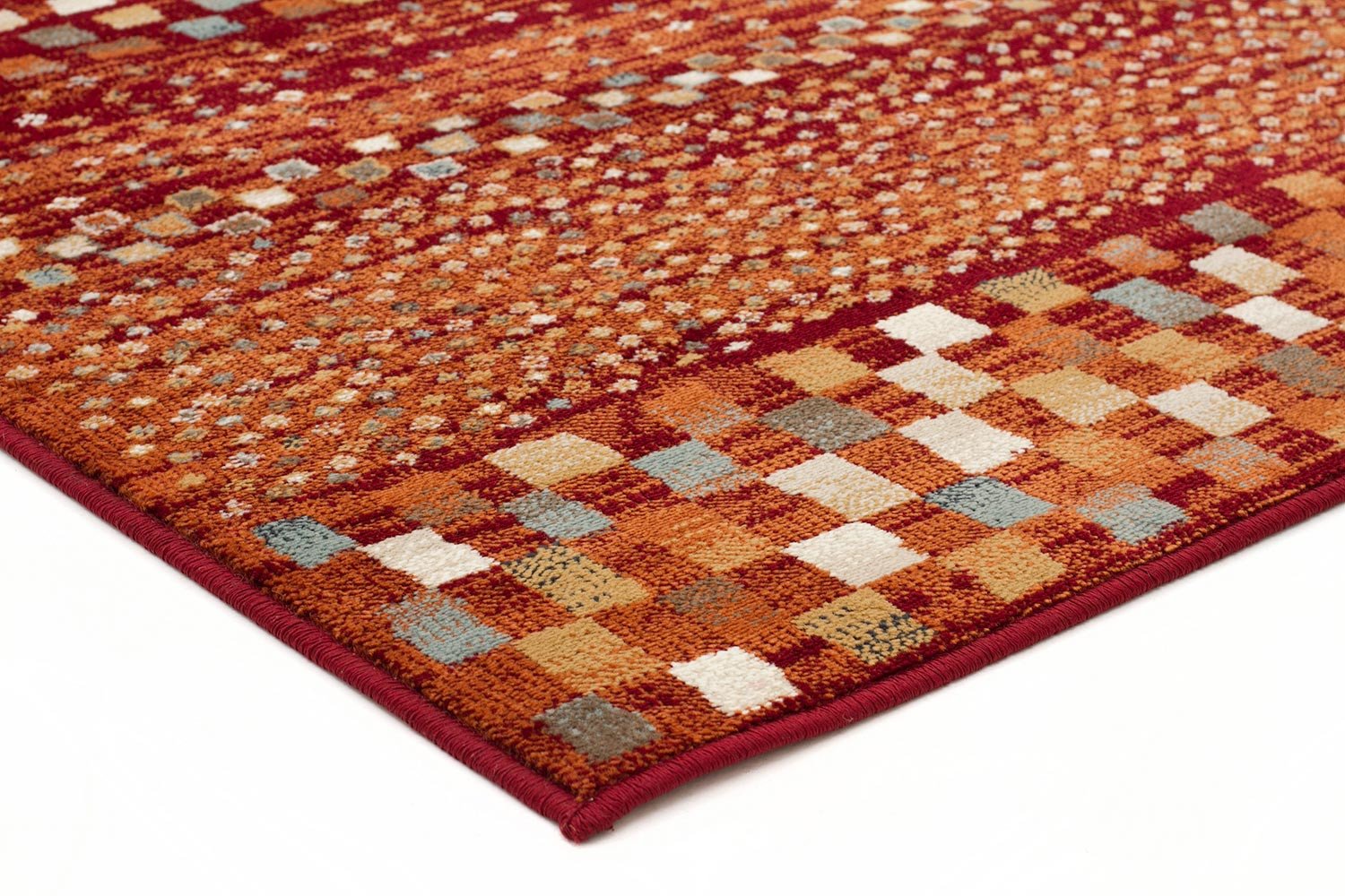 Mayfair Squares Rust Rug - Fantastic Rugs