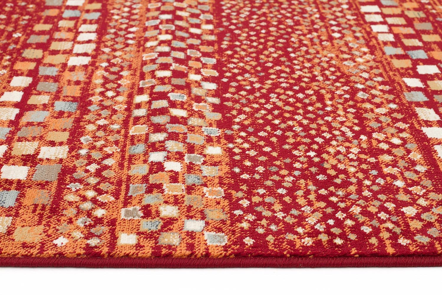 Mayfair Squares Rust Rug - Fantastic Rugs