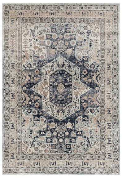 Esquire Brushed Traditional Blue Rug - Fantastic Rugs