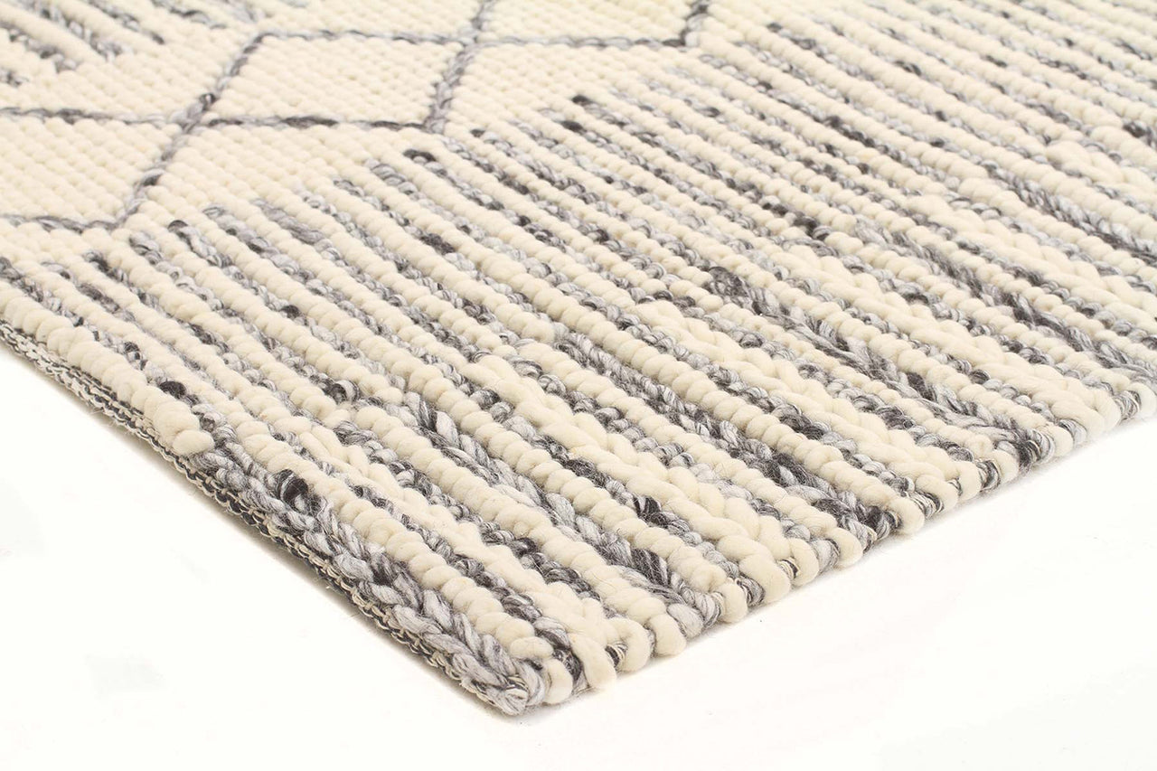 Hellena Braied Grey Wool Rug - Fantastic Rugs