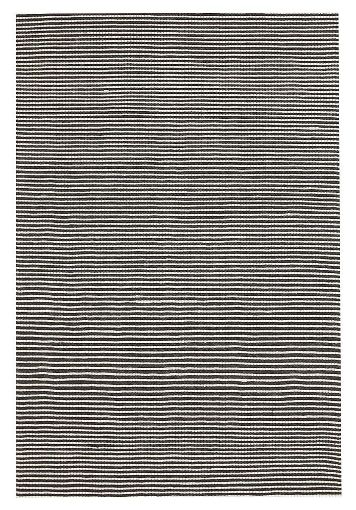 Oskar Felted Wool Striped Rug Black White - Fantastic Rugs