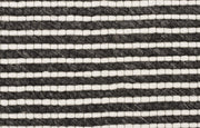 Oskar Felted Wool Striped Rug Black White - Fantastic Rugs