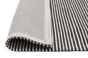 Oskar Felted Wool Striped Rug Black White - Fantastic Rugs