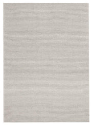 Oskar Felted Wool Striped Rug Grey White - Fantastic Rugs