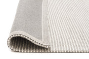 Oskar Felted Wool Striped Rug Grey White - Fantastic Rugs