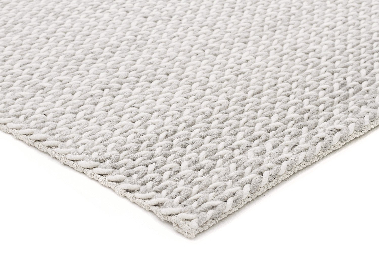 Helena Woven Wool Rug Grey White - Fantastic Rugs