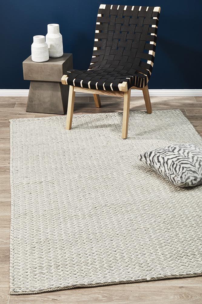 Studio Helena Woven Wool Rug Grey White