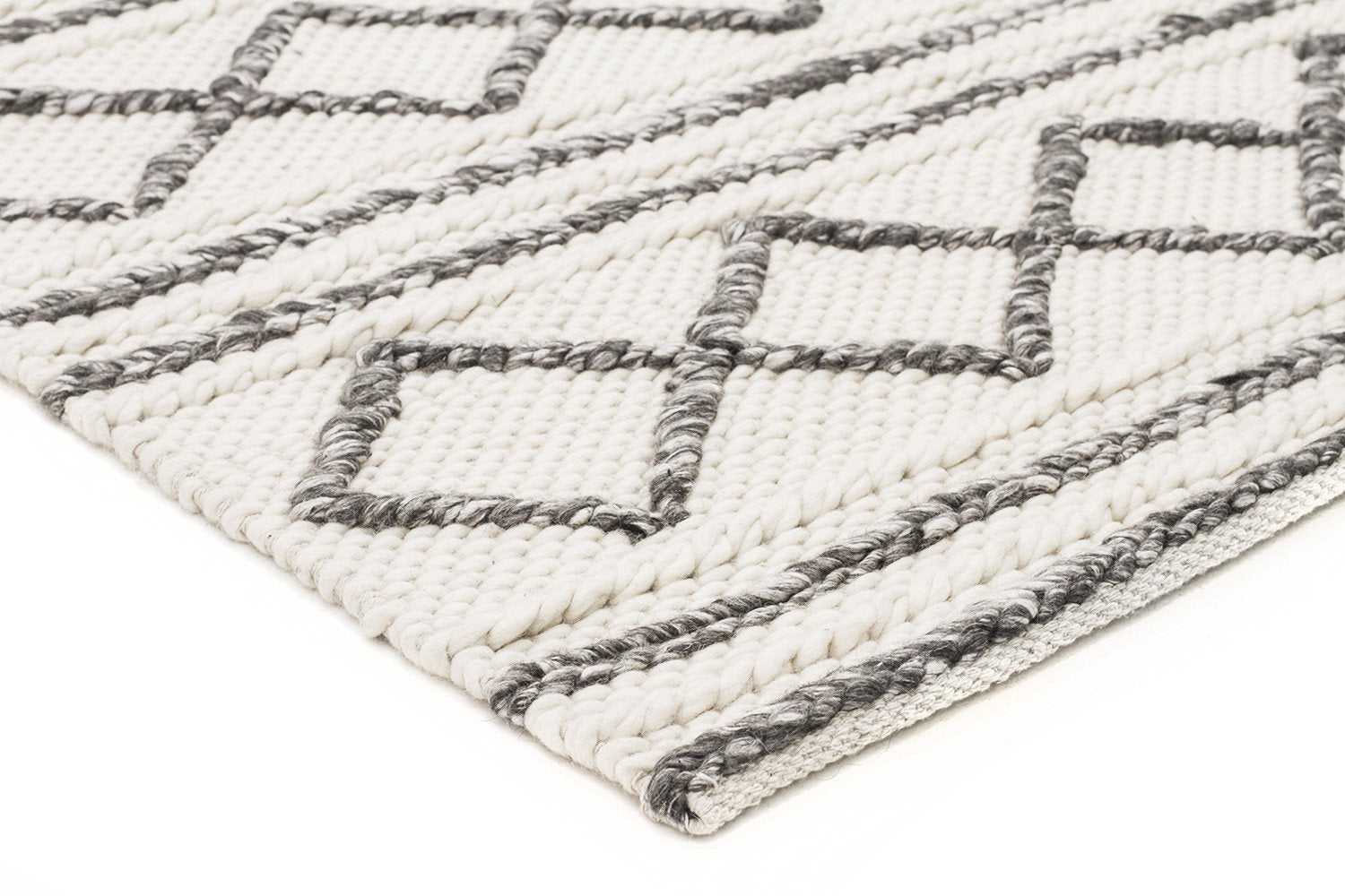 Milly Textured Woollen Rug White Grey - Fantastic Rugs