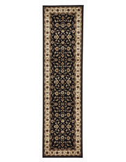 Classic Rug Black with Ivory Border - Fantastic Rugs