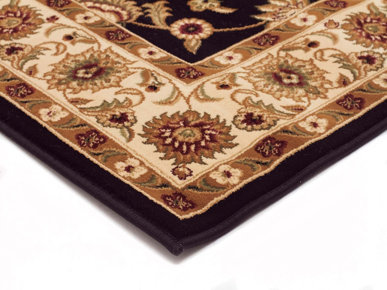 Sydney Classic Runner Black With Ivory Border Runner Rug