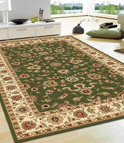 Classic Rug Green with Ivory Border - Fantastic Rugs