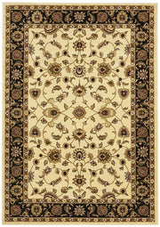 Sydney Collection Classic Rug Ivory With Black Border