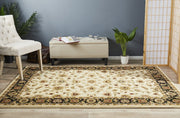 Sydney Collection Classic Rug Ivory With Black Border