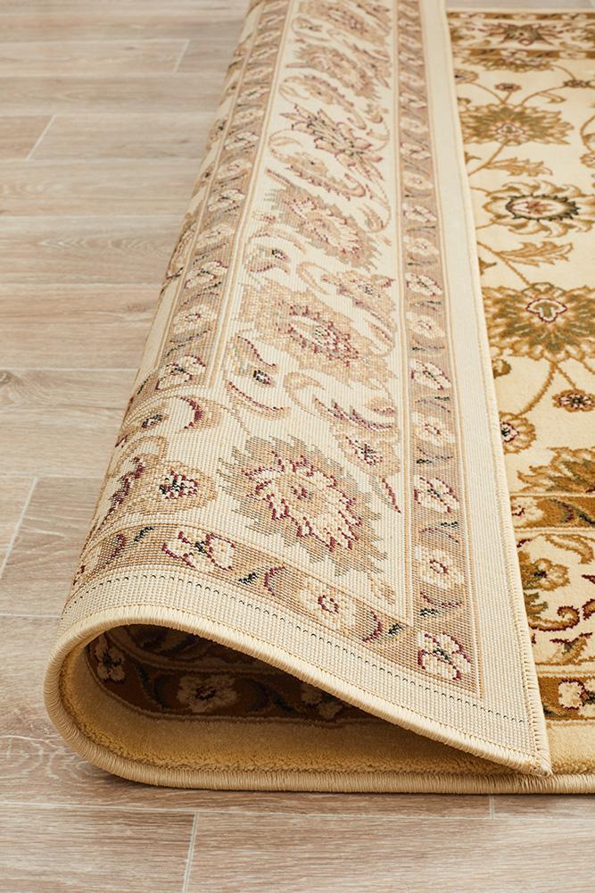 Sydney Collection Classic Rug Ivory With Ivory Border