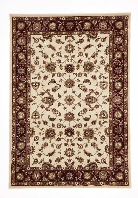 Classic Rug Ivory with Red Border - Fantastic Rugs