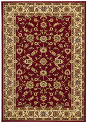 Sydney Collection Classic Rug Red With Ivory Border