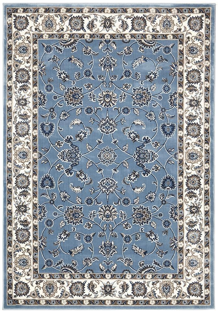 Sydney Collection Classic Rug Sky Blue Border